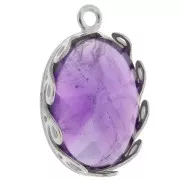 Juego de colgante ovalado - diseño de onda para cabujón 18x13 mm - Plata 925 x1