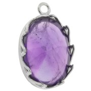 Juego de colgante ovalado - corazones para cabujón 18x13 mm - Plata 925 x1