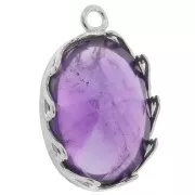 Juego de colgante ovalado - corazones para cabujón 18x13 mm - Plata 925 x1