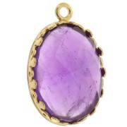 Juego de colgante ovalado - adorno para cabujón 18x13 mm - Chapado en oro x1