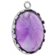 Juego de colgante ovalado - adorno para cabujón 18x13 mm - Plata 925 x1