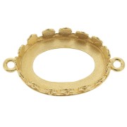 Engaste ovalado - Diseño de flor para cabujón 18x13 mm - Chapado en orox1|raw }}