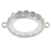 Engaste ovalado entrelazado - diseño de flor para cabujón 18x13 mm - Plata 925 x1