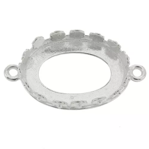 Engaste ovalado entrelazado - diseño de flor para cabujón 18x13 mm - Plata 925 x1