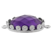 Engaste ovalado entrelazado - diseño de flor para cabujón 18x13 mm - Plata 925 x1