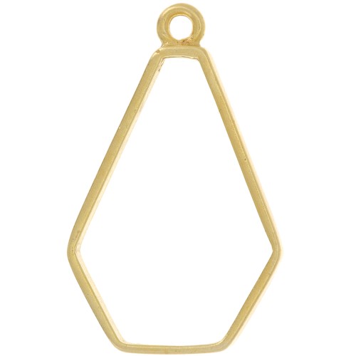 Colgante hexágono para resina UV y arcilla polimérica 36x22 mm - Dorado x1