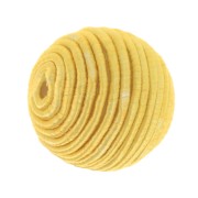 Cuenta cubierta de hilo de algodón de 10 mm - Amarillo x1