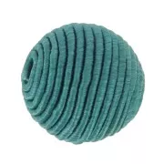 Cuenta cubierta de hilo de algodón de 10 mm - Teal x1