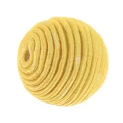 Cuenta cubierta con hilo de algodón 12 mm - Amarillo x1