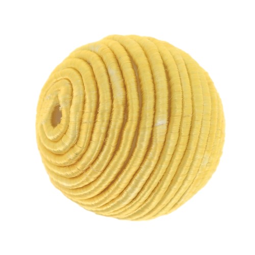 Cuenta cubierta con hilo de algodón 12 mm - Amarillo x1