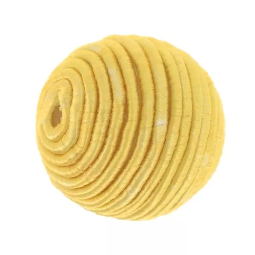Cuenta cubierta con hilo de algodón 12 mm - Amarillo x1