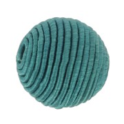 Cuenta cubierta de hilo de algodón de 12 mm - Teal x1
