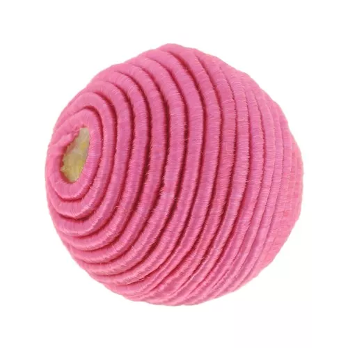 Cuenta cubierta de hilo de algodón de 12 mm - Fucsia x1