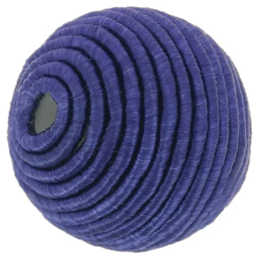Cuenta cubierta de hilo de algodón de 16 mm - Azul marino x1