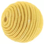 Cuenta cubierta de hilo de algodón de 16 mm - Amarillo x1