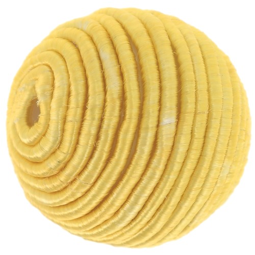 Cuenta cubierta de hilo de algodón de 16 mm - Amarillo x1