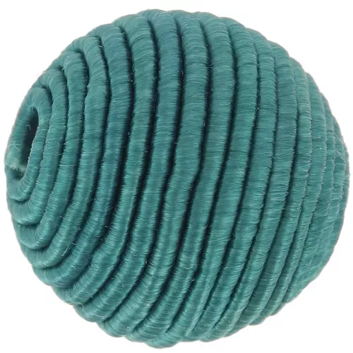 Cuenta cubierta de hilo de algodón de 16 mm - Teal x1