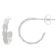 Pendientes de aro abierto con efecto trenzado 15 mm - Plata 925 x2