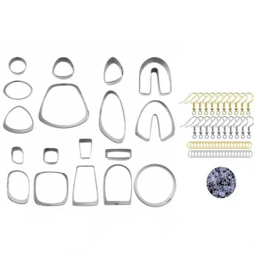Juego de 18 cortapastas de acero inoxidable con accesorios y aros
