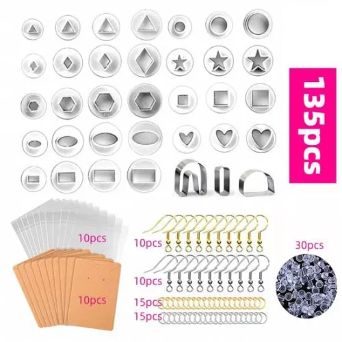 Juego de 35 troqueles de polímero y accesorios para pendientes