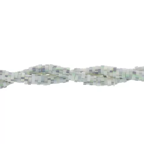 Cuentas arandalas Heishi 4x1 mm - Multi Verde - Gris x39cm