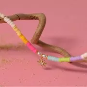 Cuentas arandalas Heishi 4x1 mm - Multi Verde - Gris x39cm