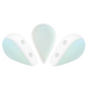 Cuentas de vidrio Amos® by Puca® 5x8 mm - Opaque White Mat AB AB x10g