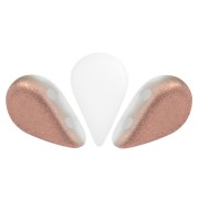 Cuentas de vidrio Amos® by Puca® 5x8 mm - Opaque White Mat Capri Gold x10g