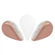 Cuentas de vidrio Amos® by Puca® 5x8 mm - Opaque White Mat Capri Gold x10g