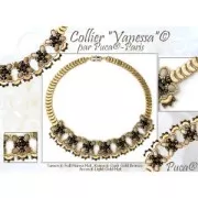 Cuentas de vidrio Samos® by Puca® 7x5 mm - Jet Gold Splash x10g