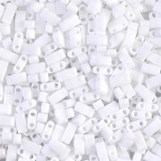 Miyuki Half Tila Beads 5x2.3x1.9mm HTL-402F - Opaque White Mat x10g|raw }}