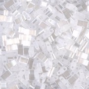 Miyuki Half Tila Beads 5x2.3x1.9mm HTL-2548 - Crystal Silk Satin Luster x10g