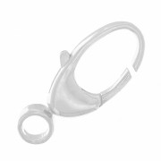 Cierre mosquetón de 15 mm con anillo cerrado extraíble - Plata 925 x1|raw }}