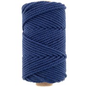 Bobina de cordón de algodón para macramé 3 mm - Azul noche x50m