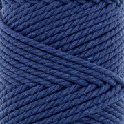 Bobina de cordón de algodón para macramé 3 mm - Azul noche x50m