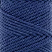 Bobina de cordón de algodón para macramé 3 mm - Azul noche x50m