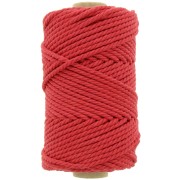 Bobina de cordón de macramé de algodón de 3 mm - Rojo x50m|raw }}
