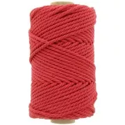 Rojo - Bobine de cordon en coton pour macramé 3 mm - Rouge x50m Bobine de cordon en coton pour macramé 3 mm - Rouge x50m