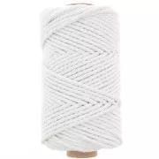 Bobina de cordón de algodón para macramé 3 mm - Blanco x50m