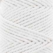 Bobina de cordón de algodón para macramé 3 mm - Blanco x50m