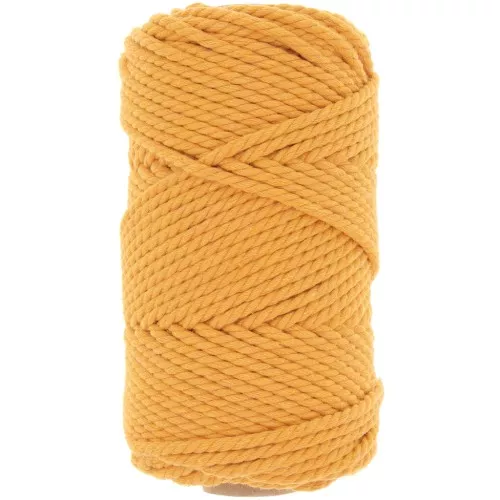 Bobina de cordón de algodón para macramé de 3 mm - Mostaza x50m