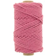 Bobina de cordón de macramé de algodón de 3 mm - rosa viejo x50m