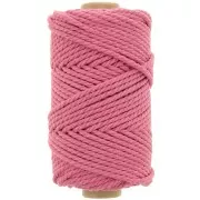 Bobina de cordón de macramé de algodón de 3 mm - rosa viejo x50m
