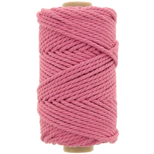Bobina de cordón de macramé de algodón de 3 mm - rosa viejo x50m