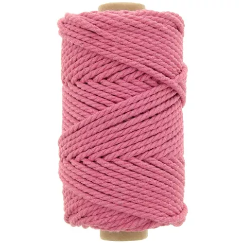 Bobina de cordón de macramé de algodón de 3 mm - rosa viejo x50m