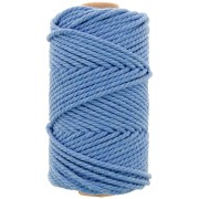 Bobina de cordón de macramé de algodón de 3 mm - Azul claro x50m