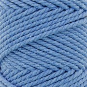 Bobina de cordón de macramé de algodón de 3 mm - Azul claro x50m
