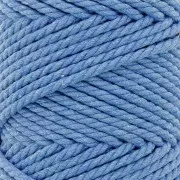 Bobina de cordón de macramé de algodón de 3 mm - Azul claro x50m