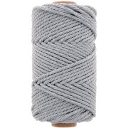 Bobina de cordón de macramé de algodón de 3 mm - Gris claro x50m|raw }}