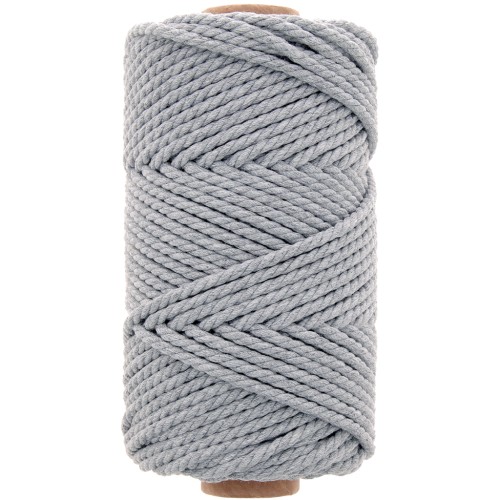 Bobina de cordón de macramé de algodón de 3 mm - Gris claro x50m